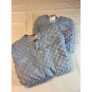 2 Halo Sleep Sack Light Blue Plush Dot Size L Excellent Condition